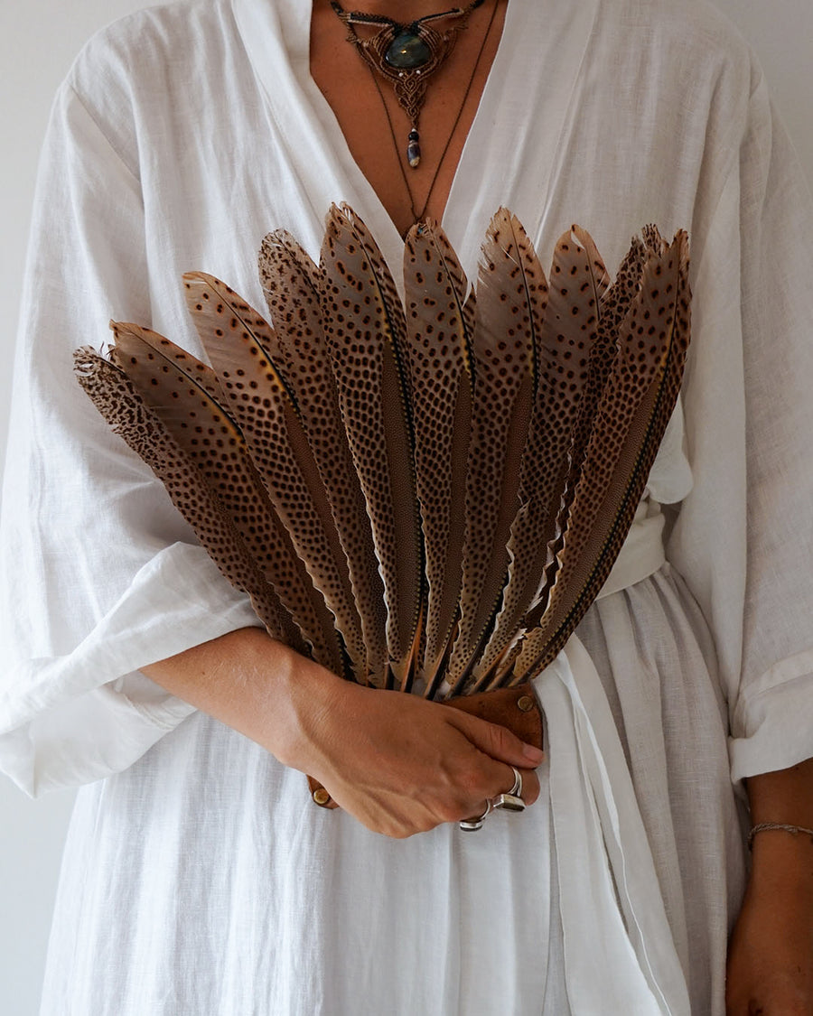 Feather Smudging Fan Leather