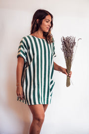 Amun Tunic Green  Stripe