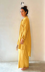 women dress golden yellow