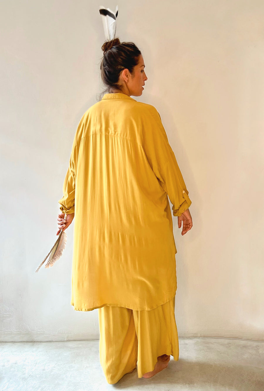 women dress golden yellow