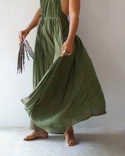 women dress organic green