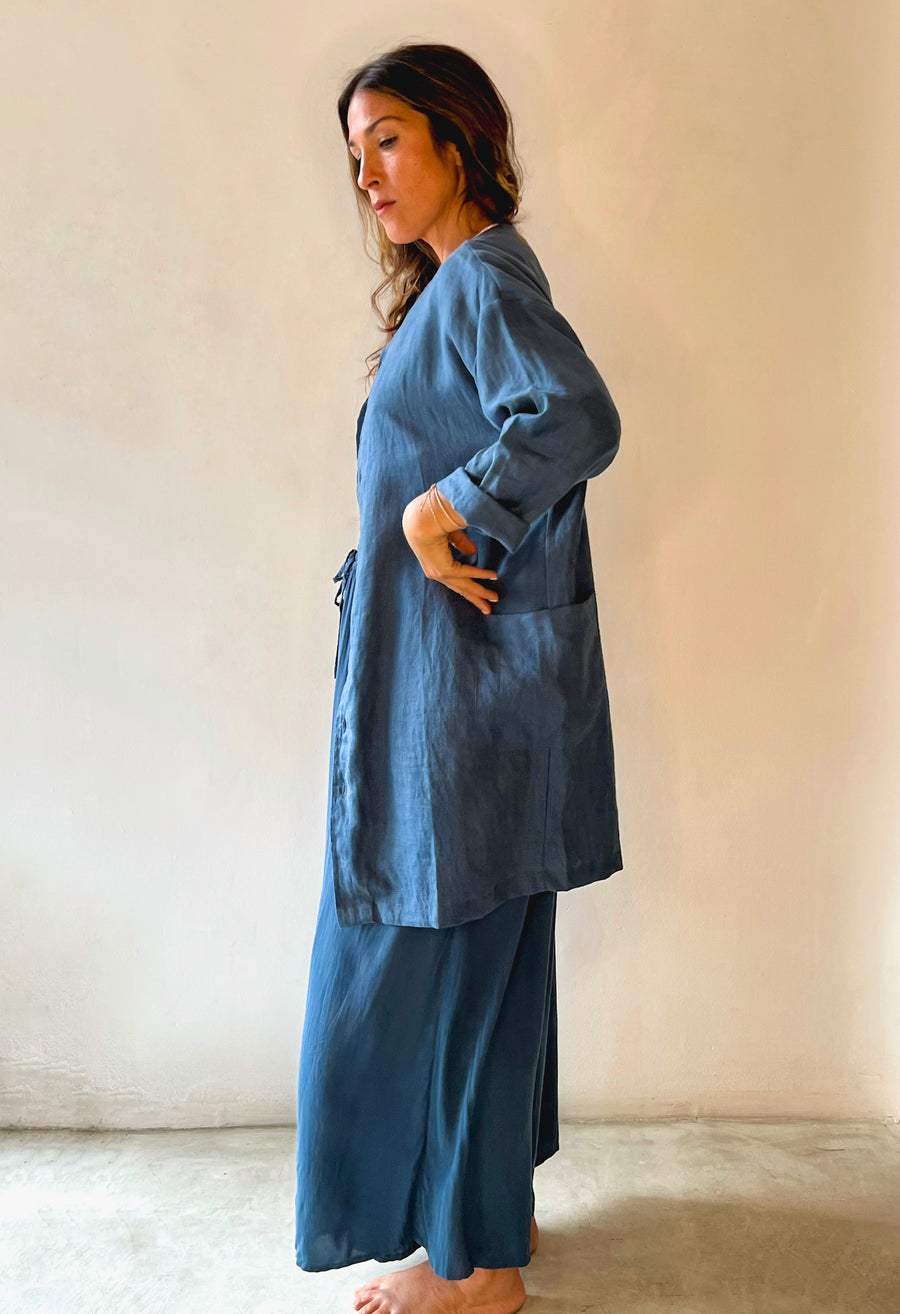 Geb Coat Organic Blue