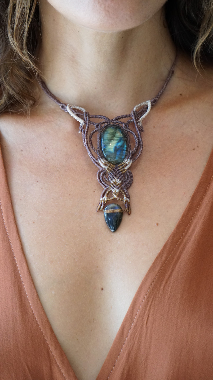 Ceremonial  Labradorite Necklace Purple